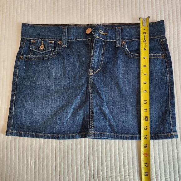 Vintage Old Navy Denim‎ mini skirt Ultra low waist sz 10 - Picture 4 of 6